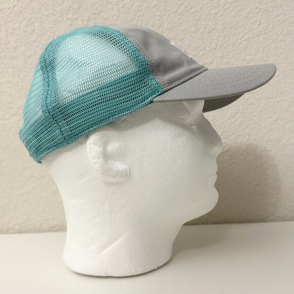 PATAGONIA Spellout Patch Mesh Lo-Pro Trucker Hat Unisex Gray Teal Snapback - Picture 2 of 10